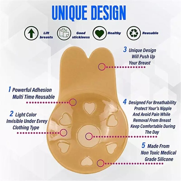 Breast Adhesive Invisible Bra Push up - Picture 3 of 14